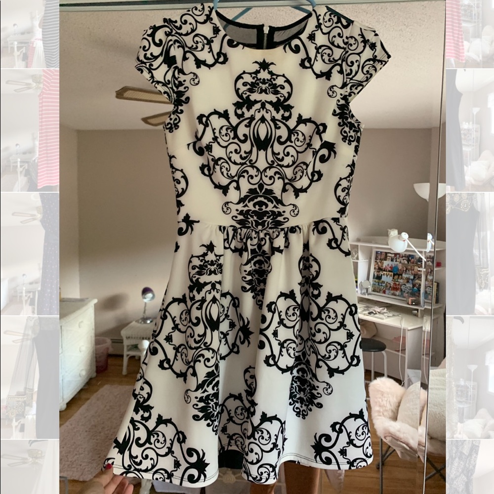 black and white dress